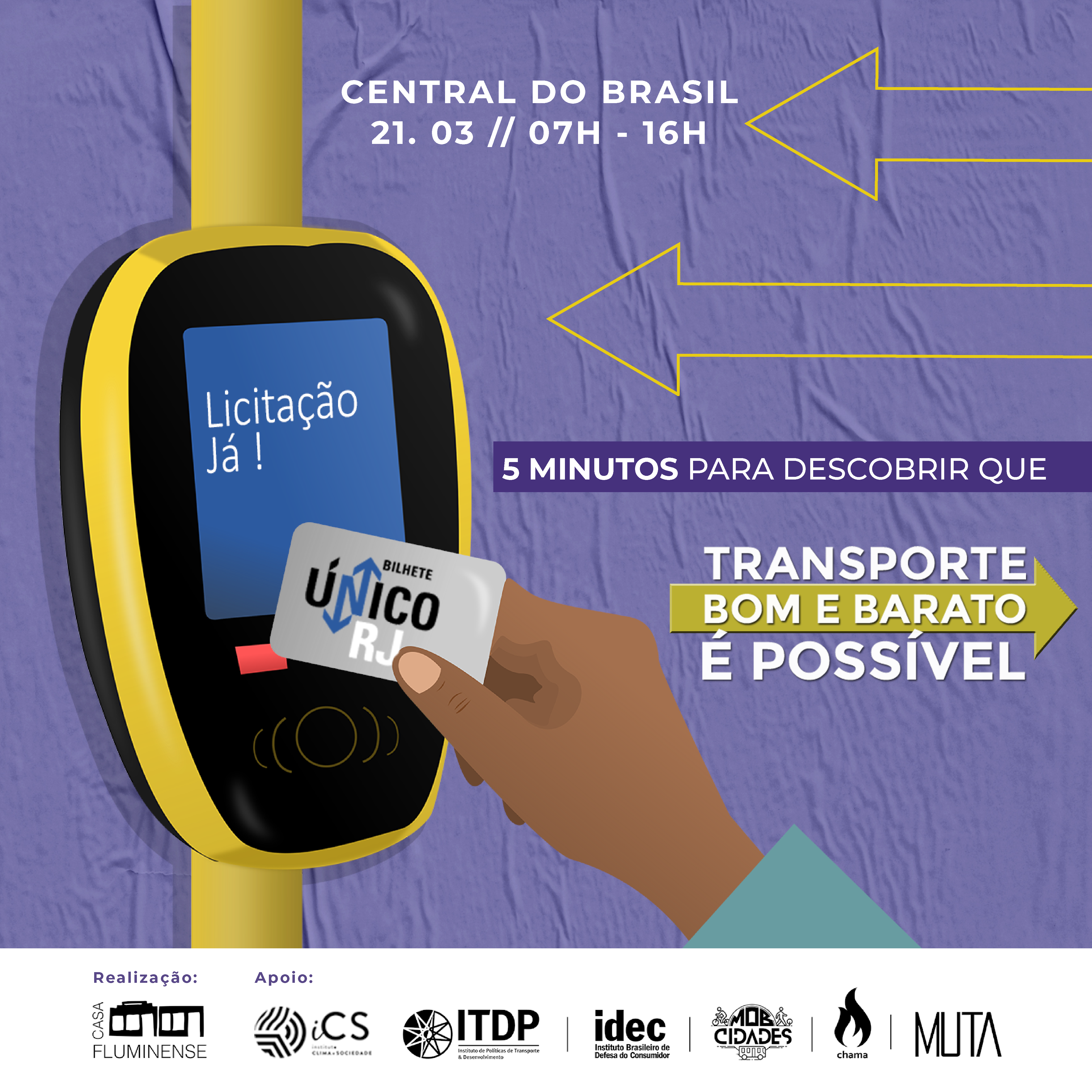 Casa Fluminense organiza intervenção com o objetivo questionar a qualidade dos transportes públicos